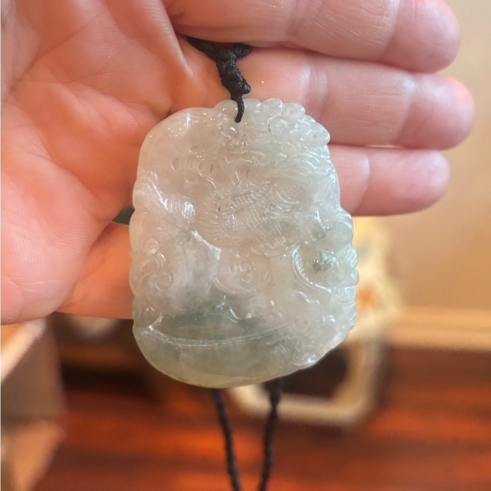 Elegant Jade Dragon Pendant Necklace